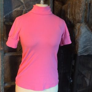 Bubblegum Pink Vintage Style Turtleneck Tee SzL