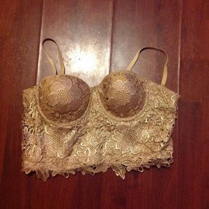 Gold Shimmery Bustier Top