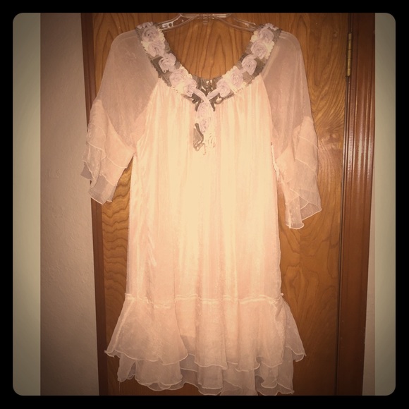 Pretty Angel Cream Boho Dress