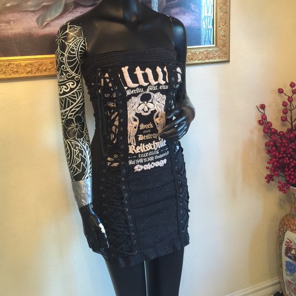Salvage strapless dress