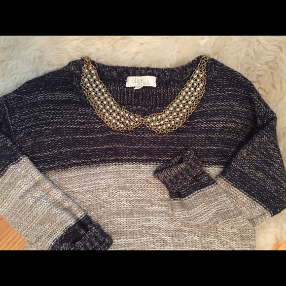 Olive and Oak Color Block Knit Sweater
