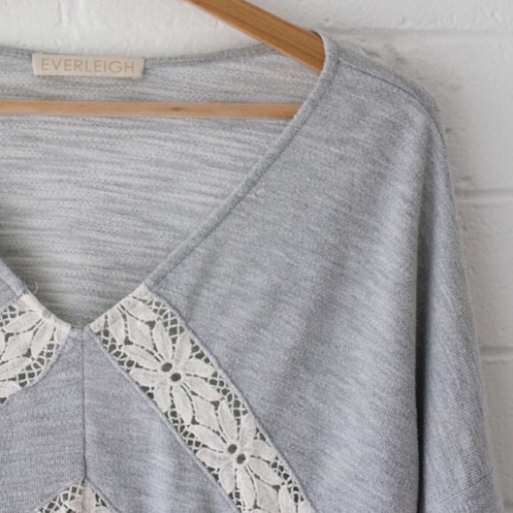 Everly// Grey Throw-Over Sweater