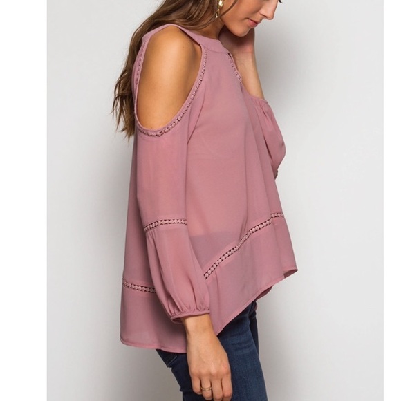 ‼️LAST Dusty Rose Blouse - Picture 3 of 4