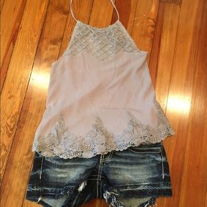 Gray halter top