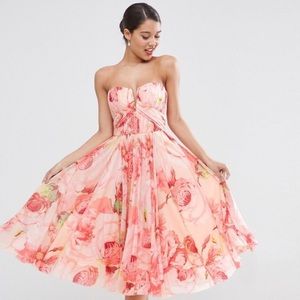 NWOT ASOS Petite Wedding Bandeau Midi dress