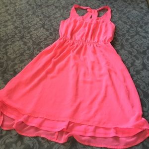 High low pink dress