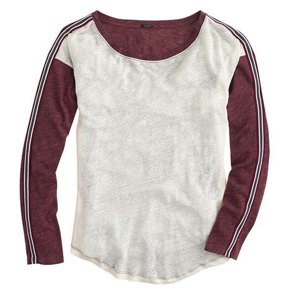 J. Crew Tops - J. Crew Side-Stripe Colorblock Baseball Tee