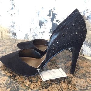 Brand new pointed black sparkly heels.
