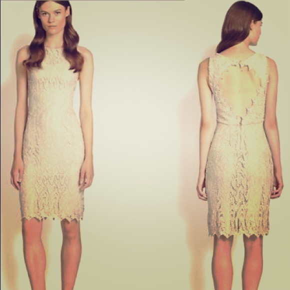 Alice + Olivia Amea Grey Metallic Lace Sheath RARE