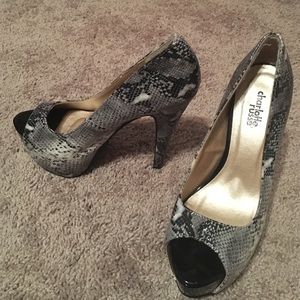 Snake print heels.. Charlotte Russe