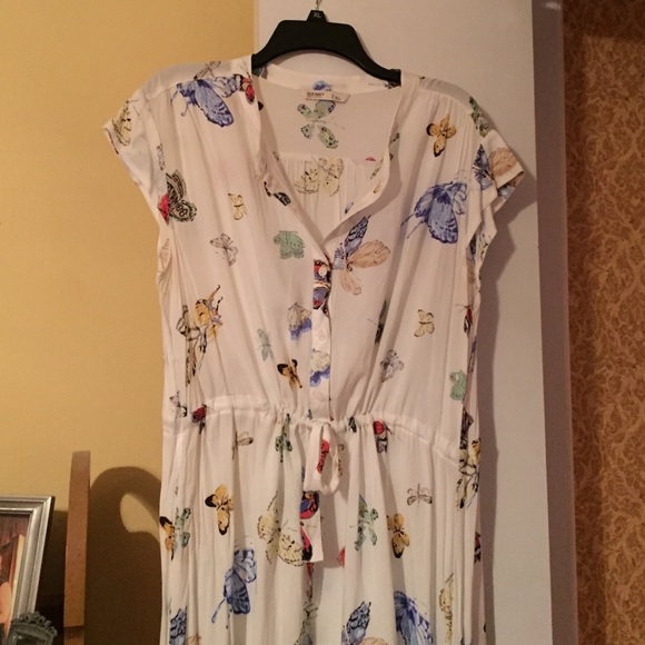 Old Navy White Button-Front Butterfly Dress - Picture 3 of 4