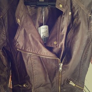Forever 21 Contemporary faux leather jacket brown