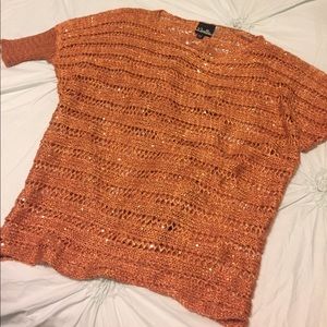 Noelle Orange Shimmer Knit Tunic