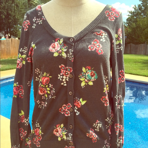 Hollister large multi colored cardigan