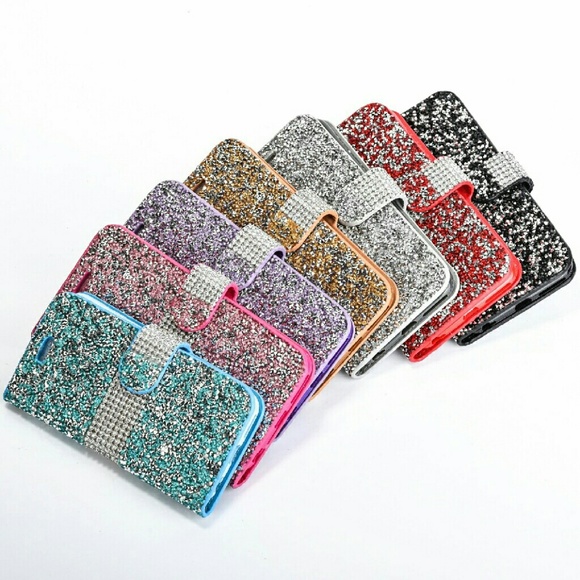 🎉|1 LEFT|•IPHONE 6S PLUS Rhinestones Wallet Case• - Picture 1 of 4