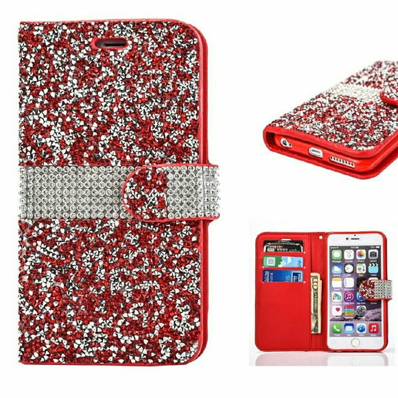 🎉|1 LEFT|•IPHONE 6S PLUS Rhinestones Wallet Case• - Picture 4 of 4