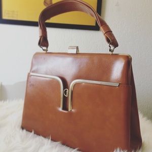 Vintage caramel snap purse