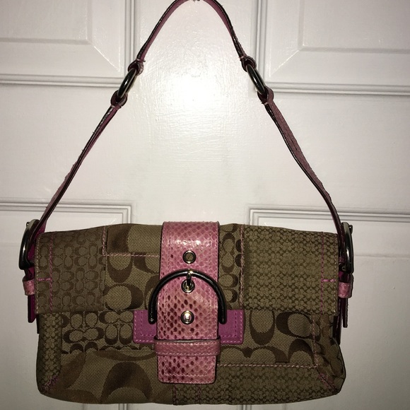 Pink and Brown coach purse like new