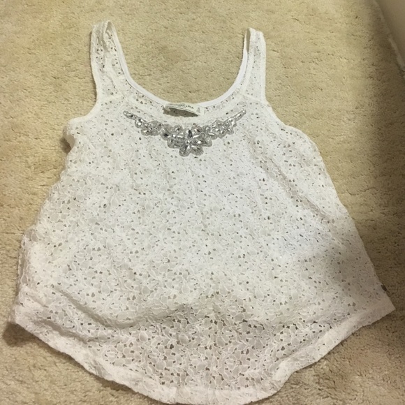 A&F lace white top