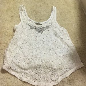 A&F lace white top