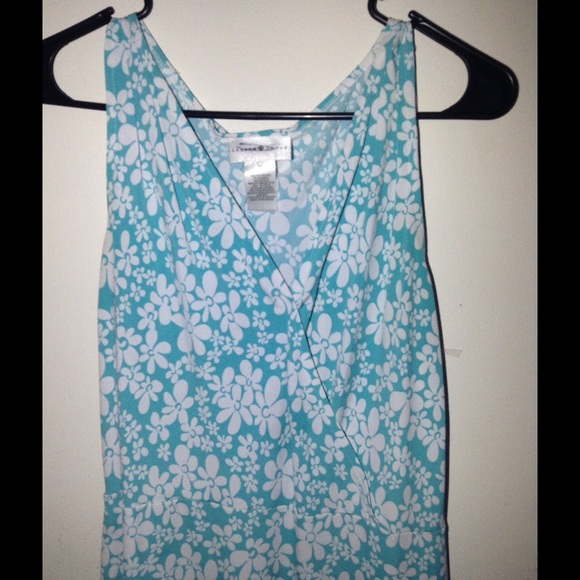 Spring Blue and White Floral Dress - Picture 1 of 4