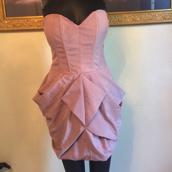 Pink heart shape corset cocktail dress