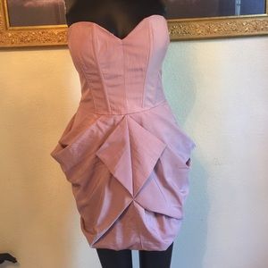 Pink heart shape corset cocktail dress