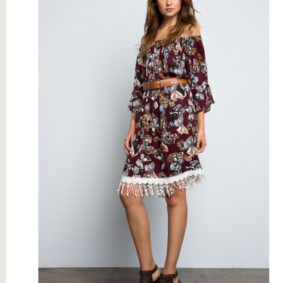 Butterfly Print Tunic Dress - Picture 3 of 3