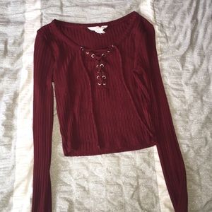 Merlot long sleeve crop.