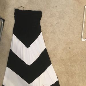 Strapless Cheveron Maxidress