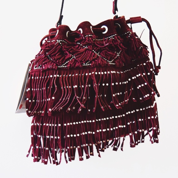 Zara Fringe Bucket bag NWT host pick!