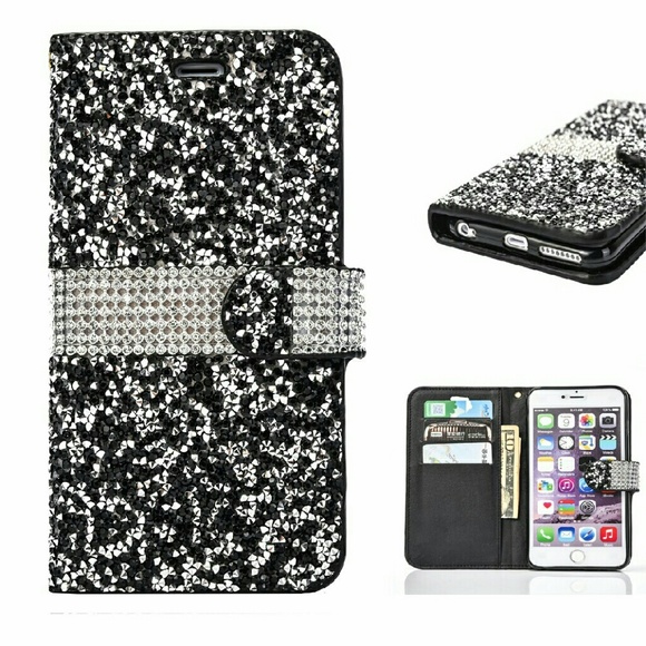 🎉|1 LEFT|• IPHONE 6/6S Rhinestones Wallet Case • - Picture 3 of 4