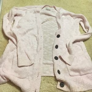 Iight pink A&F cardigan