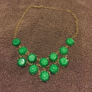 Emerald green and gold necklace
