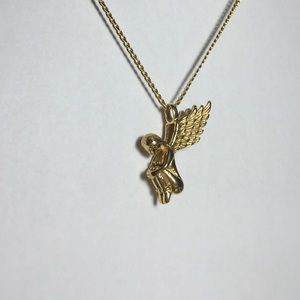 Stainless steel sideways Angel necklace