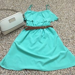 Turquoise Dress with Belt!👗