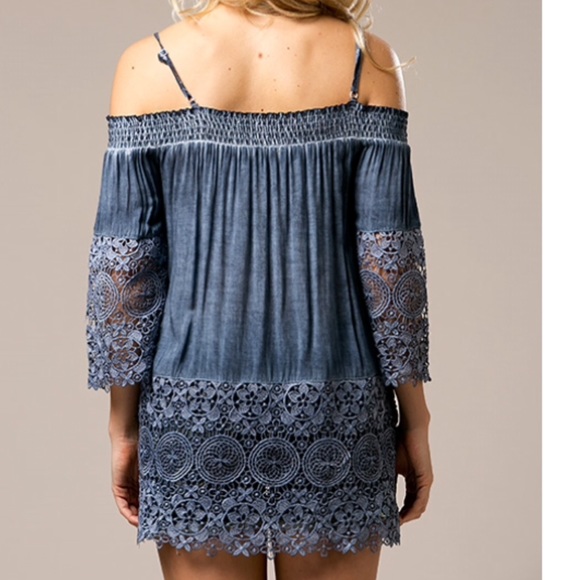 ‼️ Clearance Dusty Rose Crochet Tunic - Picture 4 of 5