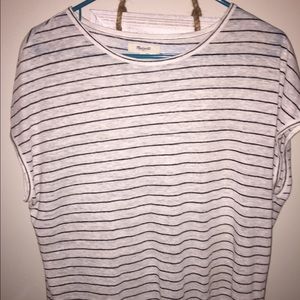 Striped (white and black) cotton Madewell T-Shirt.