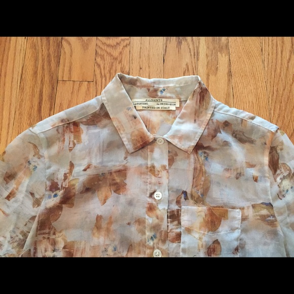 All Saints Sheer SS Button Up