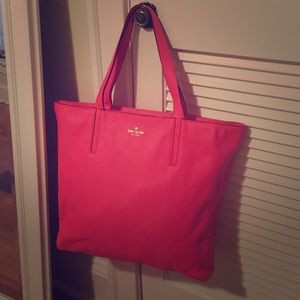 Kate Spade coral leather tote used once