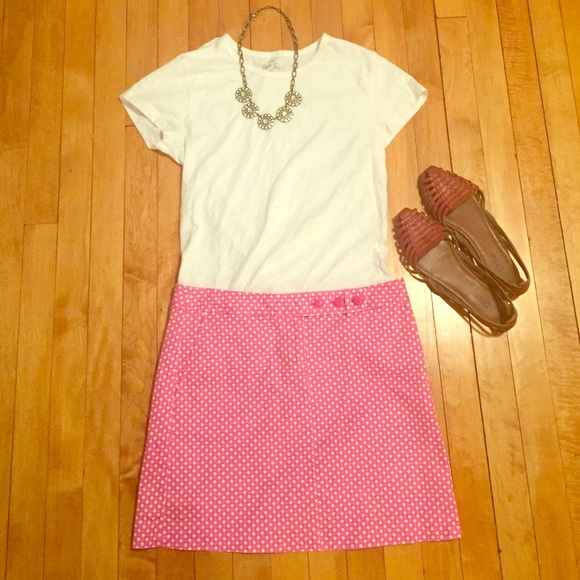 J Crew Factory Pink and White Mini Skirt - Picture 1 of 4