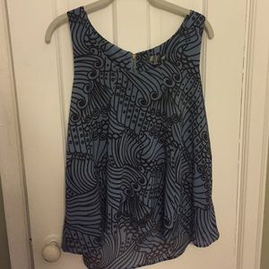 Forever 21 Flowy Brown/Blue tank SIZE L