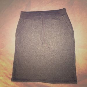 Cotton sweatshirt material knee length skirt