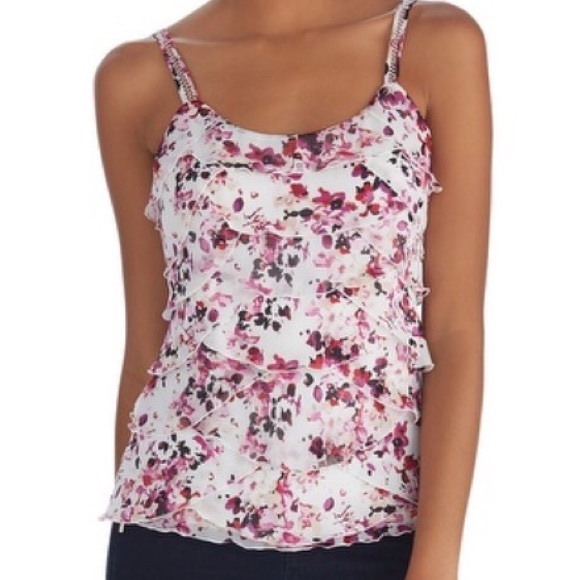 White House Black Market Tops - BRAND NEW WHBM TIERED FLORAL SHELL TOP
