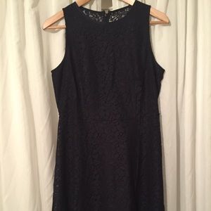 Navy blue floral lace dress