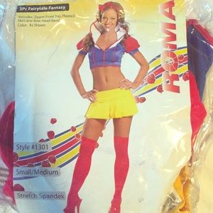New 4 Piece Snow White Fairytale Fantasy Costume