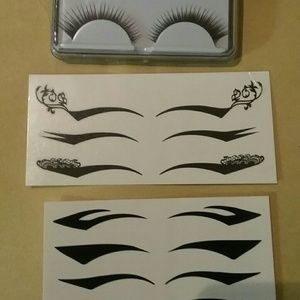 Fake eyelashes & ready to use temporary tatoos
