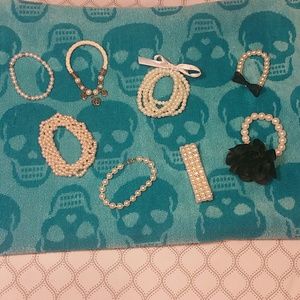 White pearl bracelets