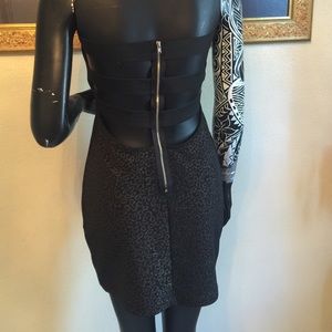 Strapless Black and gold cocktail dress