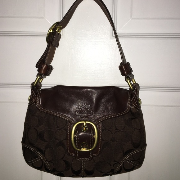 small brown coach purse like new